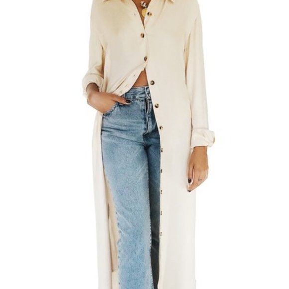 Vetiver Cream Button Up Maxi Dress - Picture 4 of 11